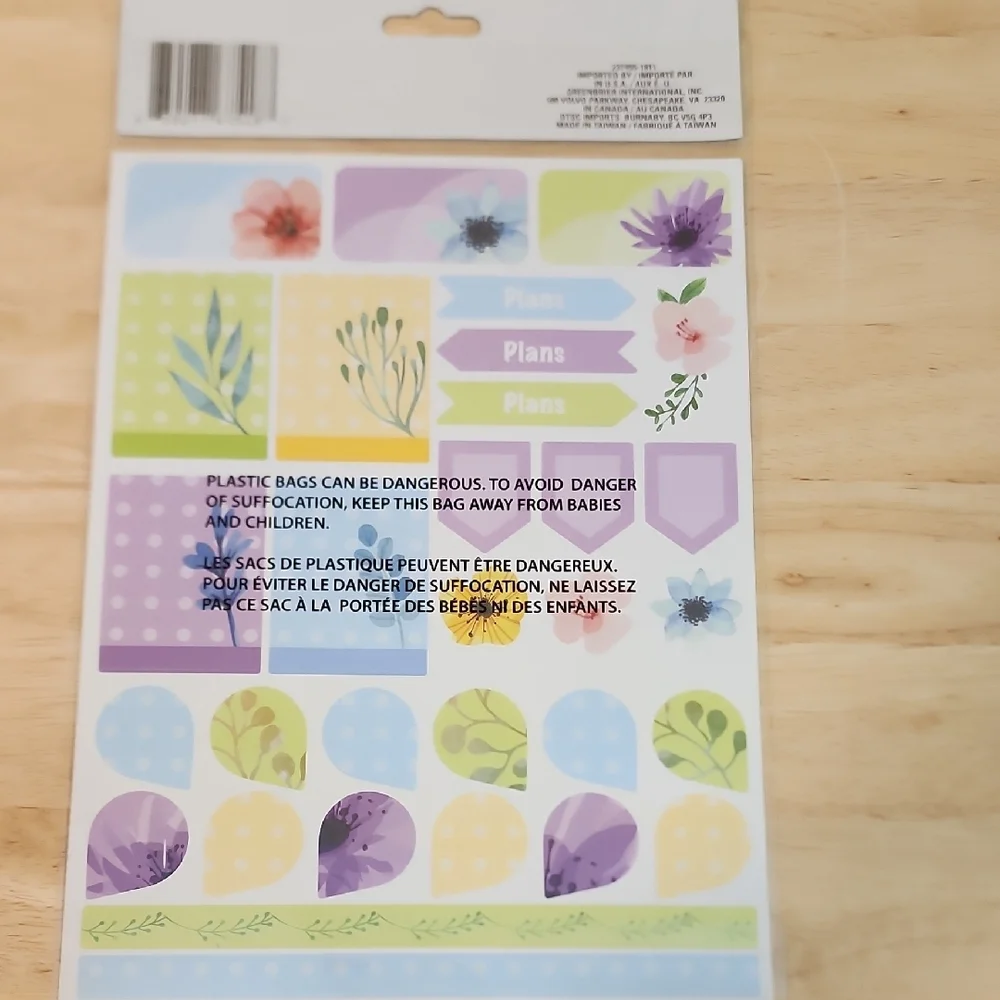 Planer Sticker Set with Decorative Push Pins